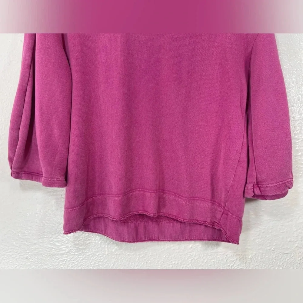 Anthropologie Pink Round Neck 3/4 Sleeve Pullover Sweatshirt Women’s XS - Picture 5 of 11